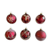 CHRISTBAUMKUGEL 8 cm  - Weinrot/Goldfarben, Lifestyle, Glas/Kunststoff (8cm)