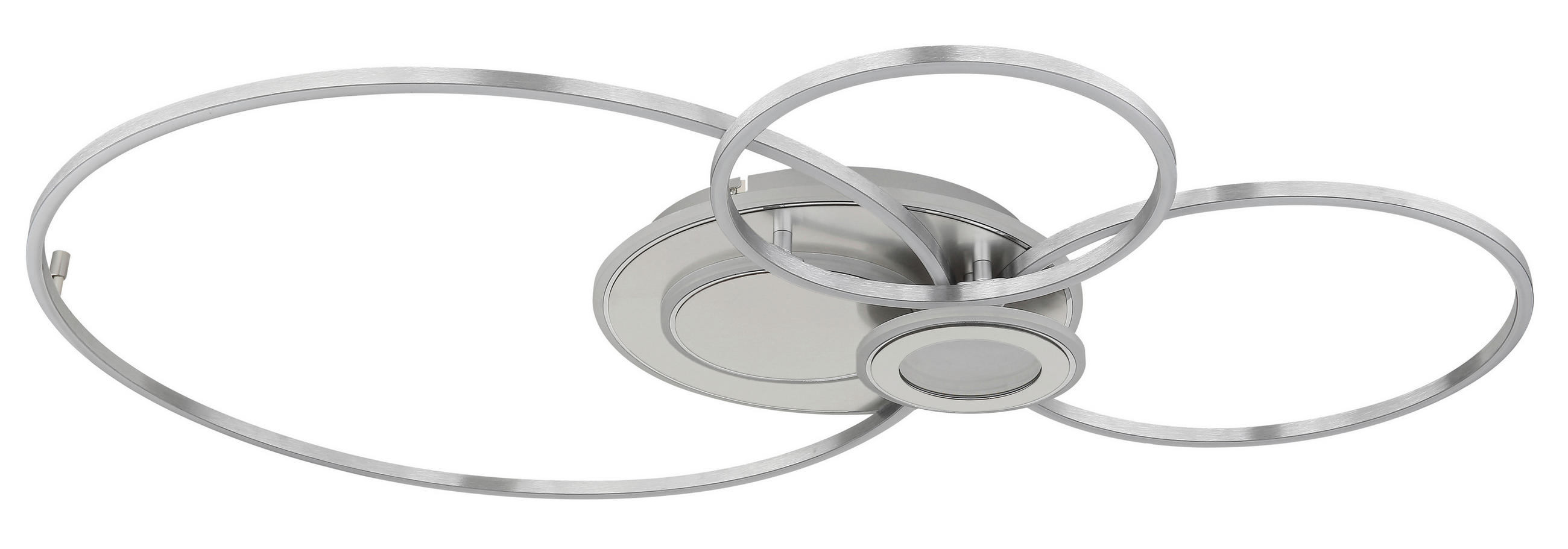 LED-DECKENLEUCHTE Beltran 103,5/65/8,5 cm  - Silberfarben/Opal, Design, Kunststoff/Metall (103,5/65/8,5cm) - Globo