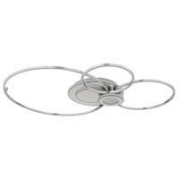 LED-DECKENLEUCHTE Beltran 103,5/65/8,5 cm  - Silberfarben/Opal, Design, Kunststoff/Metall (103,5/65/8,5cm) - Globo