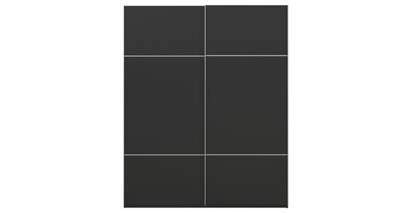 SCHWEBETÜRENSCHRANK 181/223/68 cm 2-türig Schwarz - Alufarben/Schwarz, KONVENTIONELL, Holzwerkstoff/Metall (181/223/68cm) - Novel