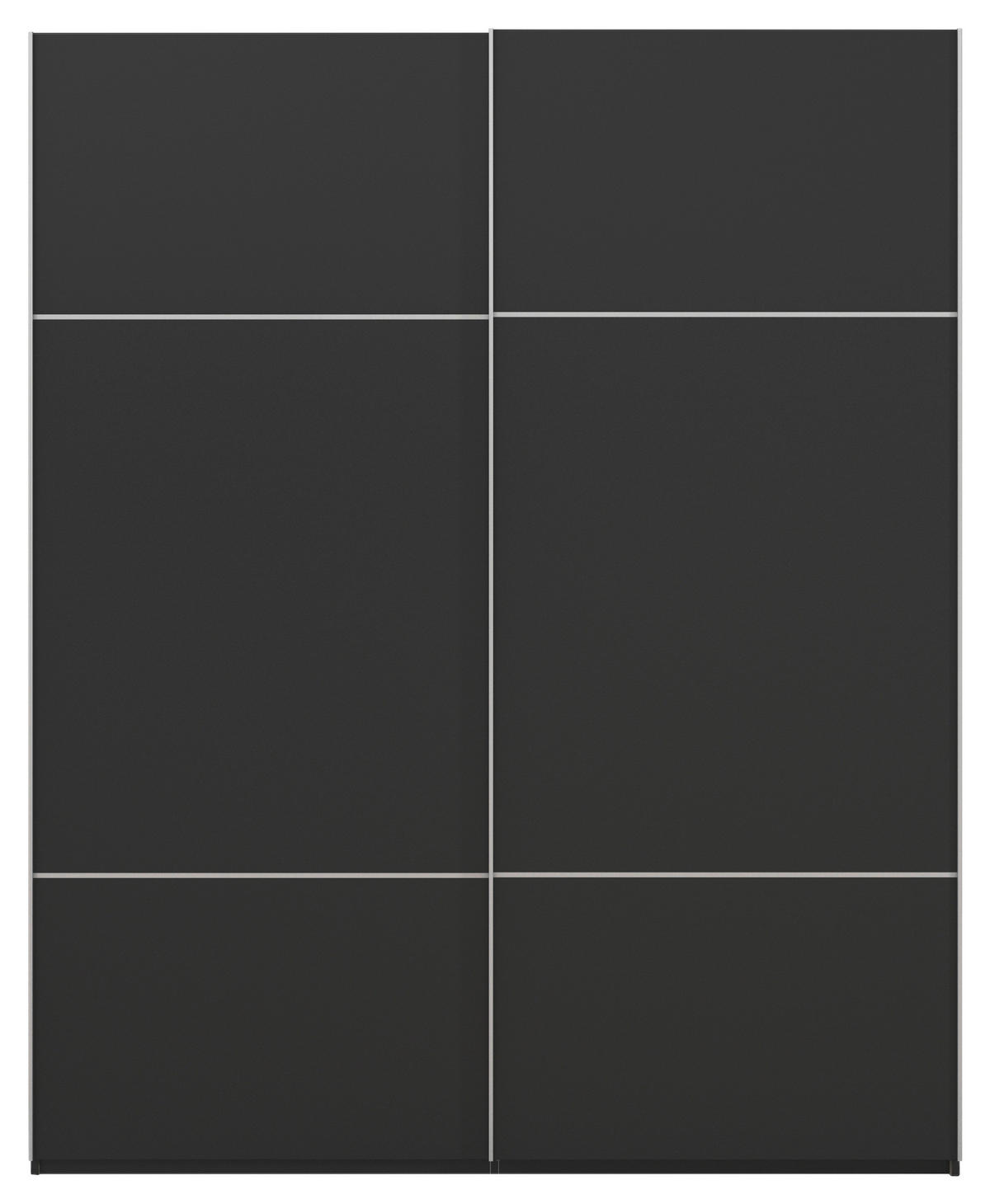 SCHWEBETÜRENSCHRANK in Schwarz  - Alufarben/Schwarz, Konventionell, Holzwerkstoff/Metall (181/223/68cm) - Novel