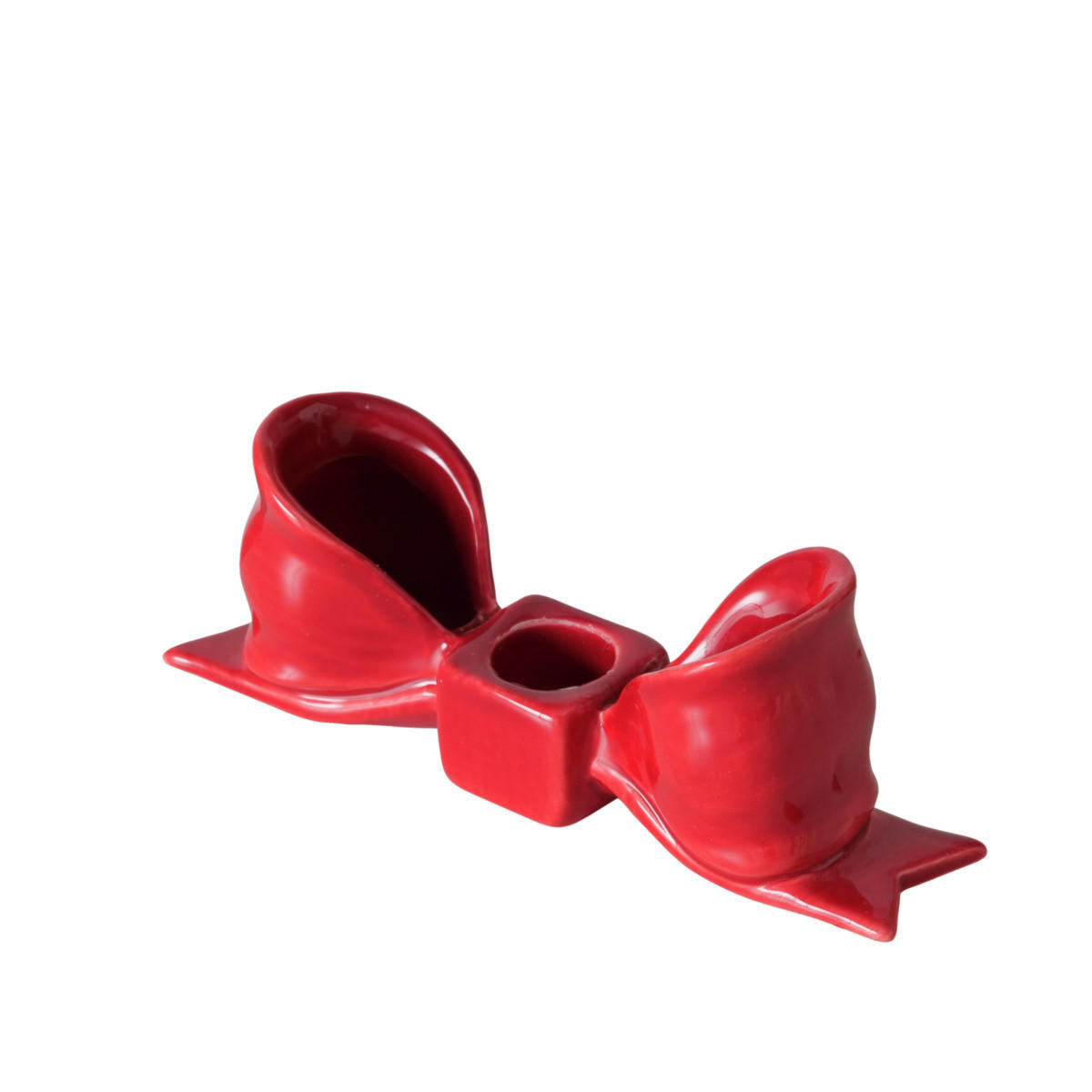 STOJAN NA SVÍČKY  keramika - červená, Trend, keramika (15,4/3,9/5,2cm)