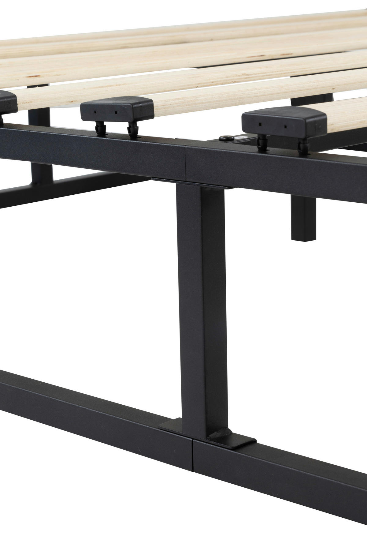 METALLBETT 180/200 cm,  in Naturfarben, Schwarz  - Schwarz/Naturfarben, Basics, Holz/Metall (180/200cm) - Boxxx