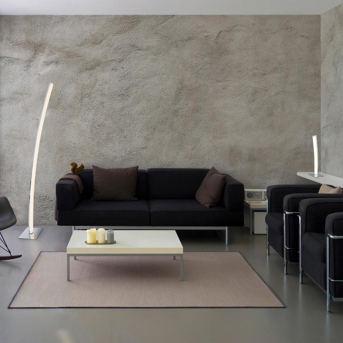 LED-TISCHLEUCHTE   - Chromfarben, Basics, Kunststoff/Metall (50cm) - Näve