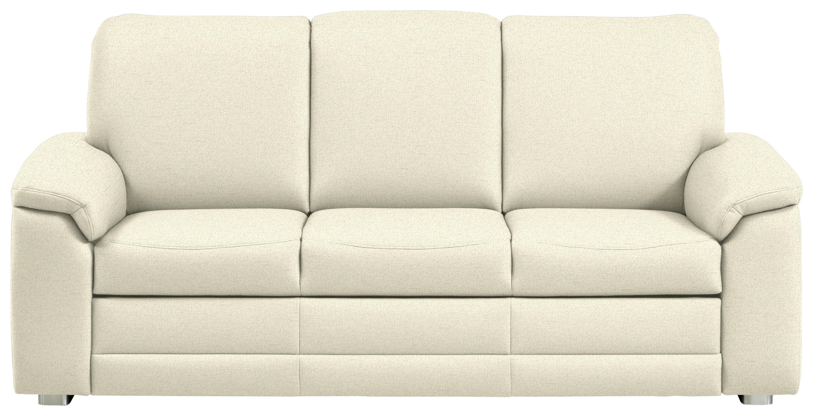3-SITZER-SOFA Chenille Beige  - Beige/Alufarben, Konventionell, Textil/Metall (208/96/89cm) - Beldomo Comfort