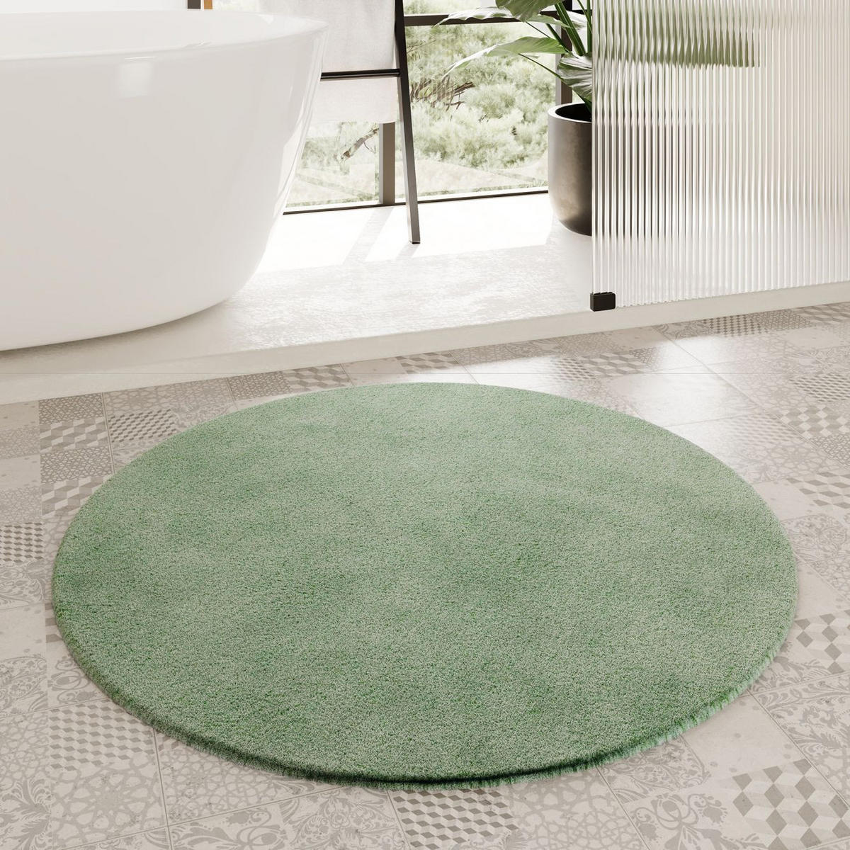 BADTEPPICH Grün 90 cm  - Grün, Basics, Kunststoff/Textil (90cm) - WECON HOME