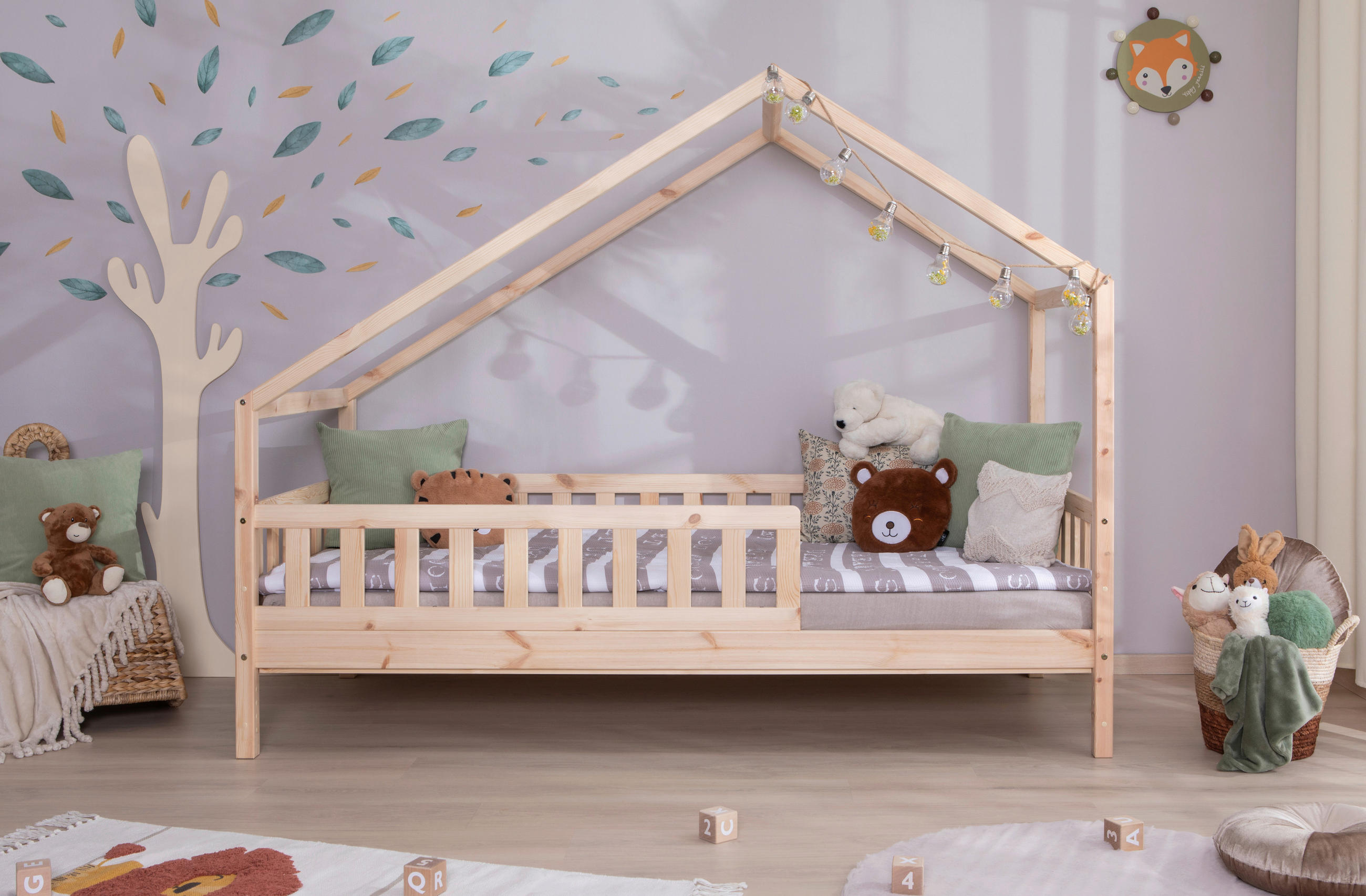 HAUSBETT Rollrost, Absturzsicherung 100/200 cm  - Naturfarben, MODERN, Holz (100/200cm) - MID.YOU