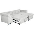 ECKSOFA Hellgrau Cord - Hellgrau/Schwarz, KONVENTIONELL, Textil/Metall (258/168cm) - Carryhome