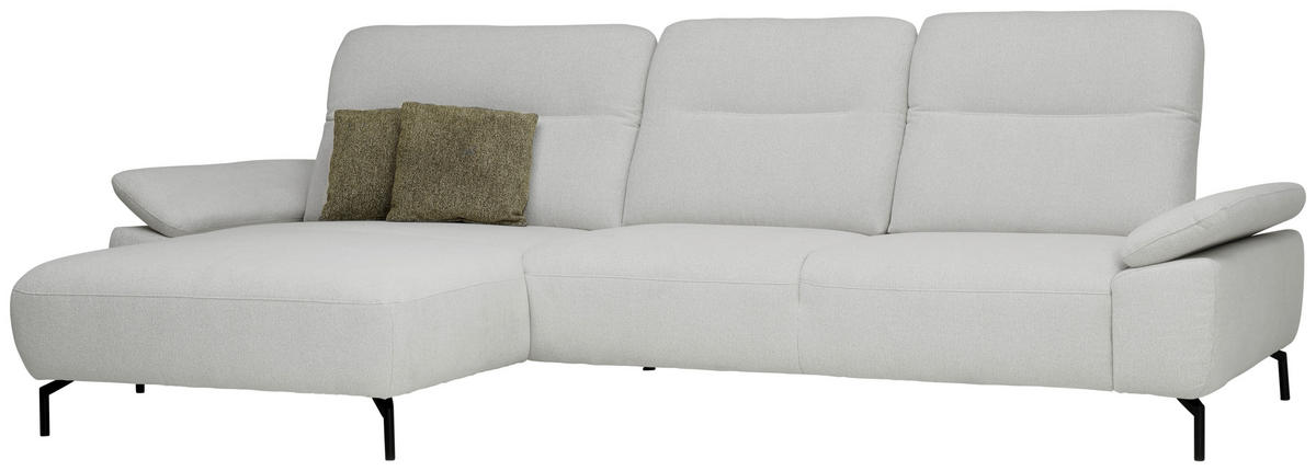 KUTNA GARNITURA tekstil  sivo-bijela   - sivo-bijela/crna, Design, tekstil/metal (165/318cm) - Xora