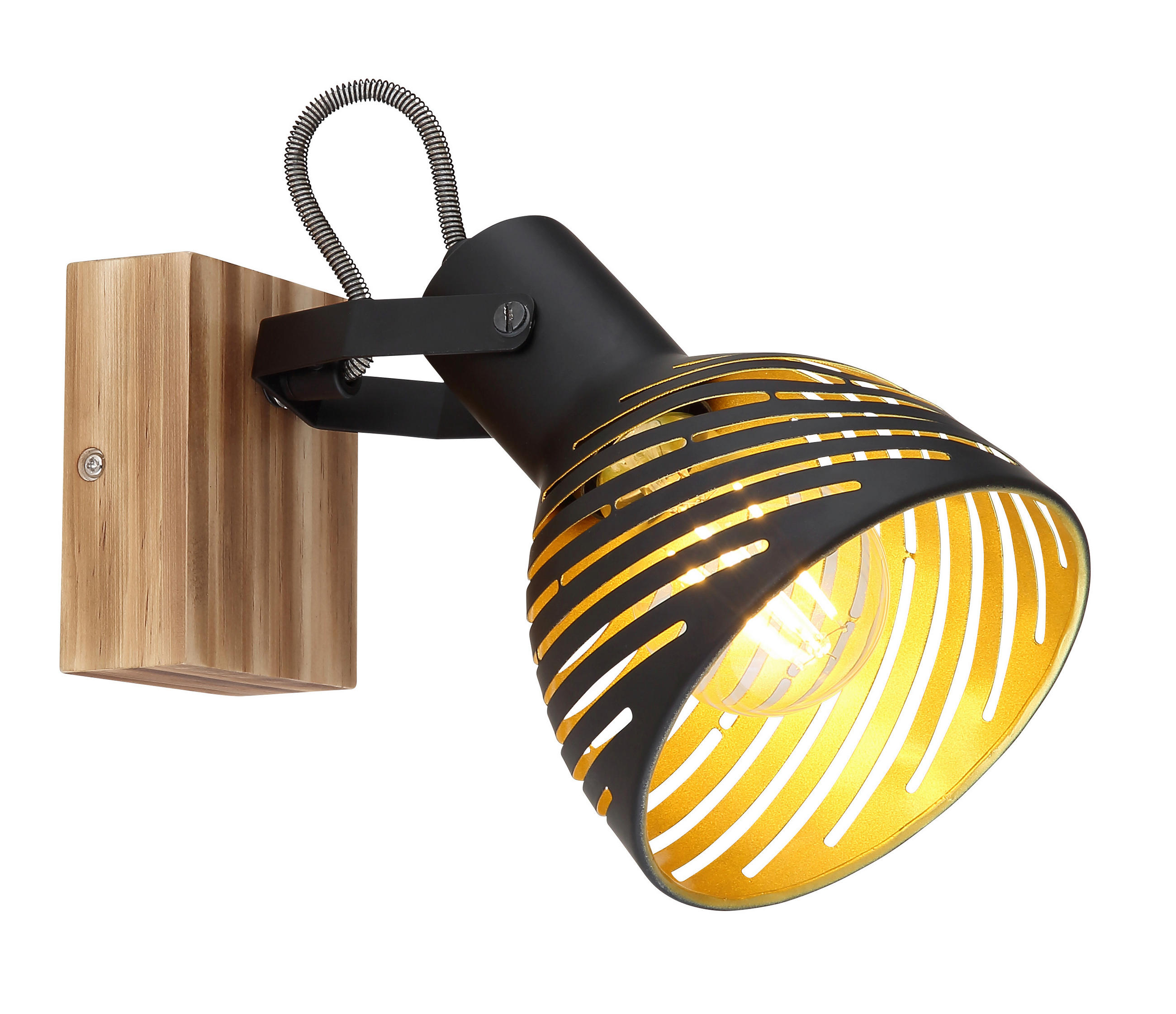 STRAHLER Lenna 12.5/25/16.5 cm  - Dunkelbraun/Goldfarben, Basics, Holz/Metall (12.5/25/16.5cm) - Globo