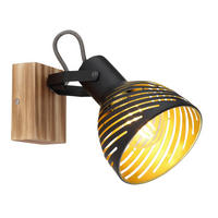 STRAHLER Lenna 12.5/25/16.5 cm  - Dunkelbraun/Goldfarben, Basics, Holz/Metall (12.5/25/16.5cm) - Globo