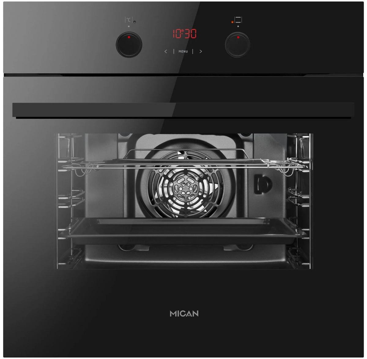EINBAUBACKOFEN 90530  - Schwarz, Basics, Metall (59,5/59,5/57,5cm) - Mican