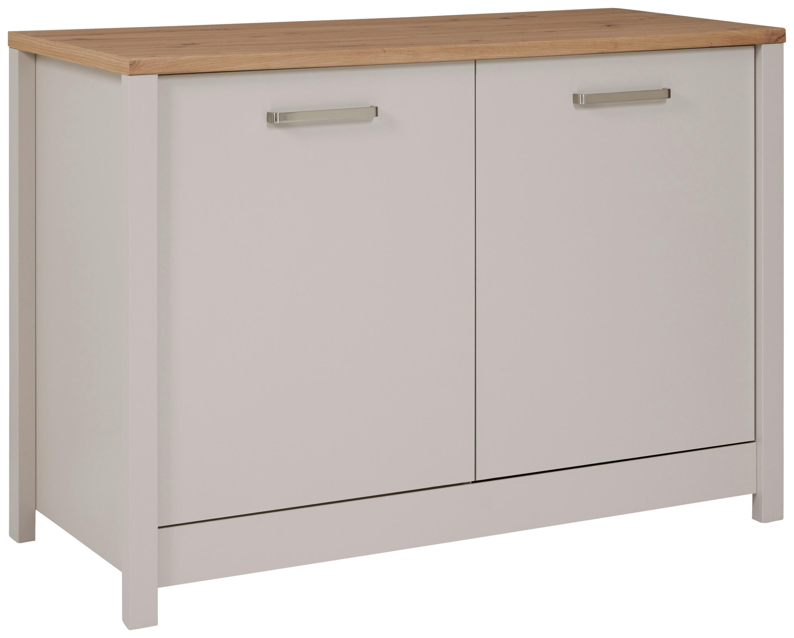 SPÜLENUNTERSCHRANK 130/92/60 cm  in Kaschmir, Eiche Artisan  - Kaschmir/Silberfarben, ROMANTIK / LANDHAUS, Holzwerkstoff/Metall (130/92/60cm) - home24