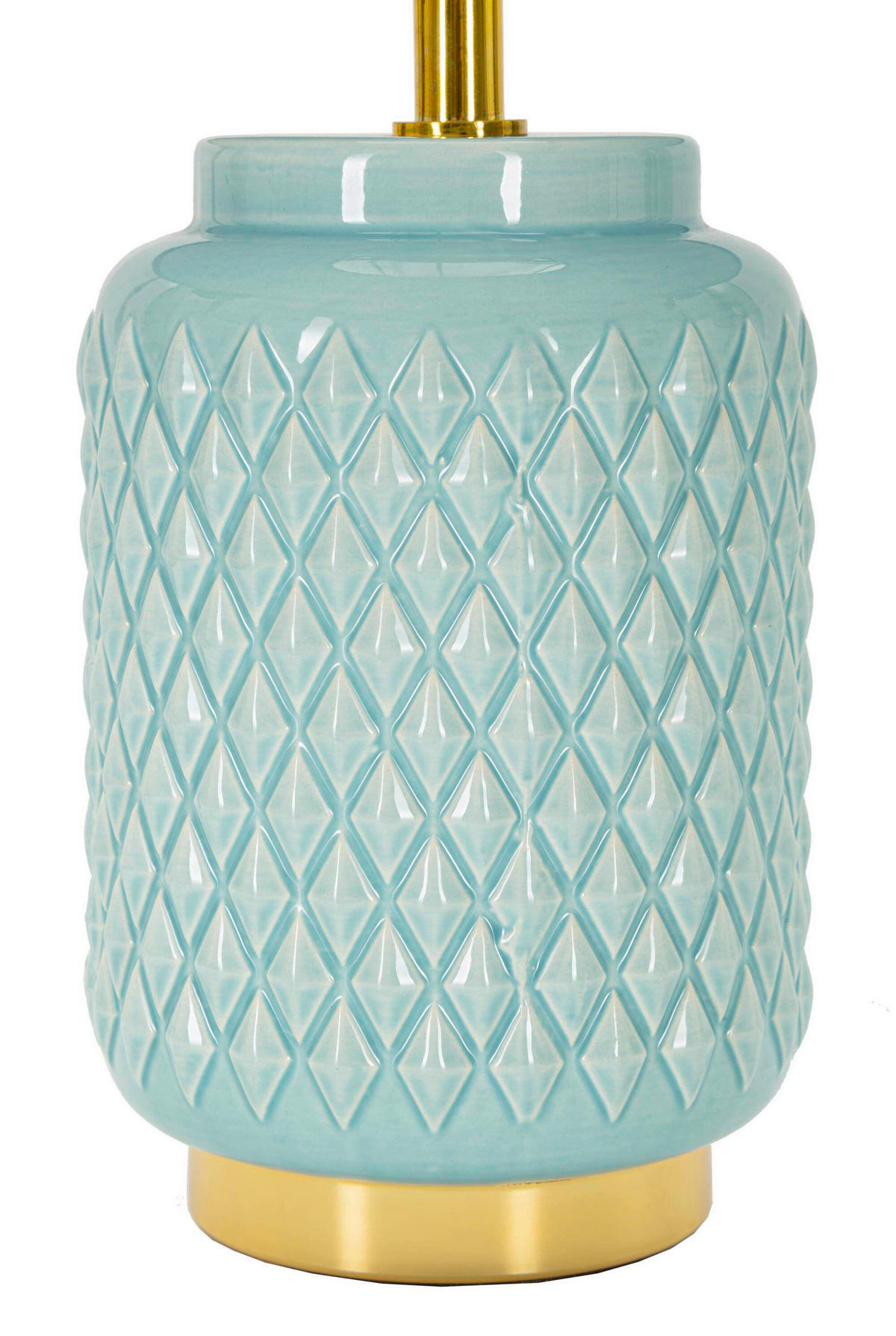 TISCHLEUCHTE  - Hellblau, Basics, Keramik/Textil (28/44/28cm)