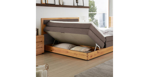 BOXSPRINGBETT 160/200 cm in Braun, Eichefarben - Eichefarben/Schwarz, KONVENTIONELL, Holz/Holzwerkstoff (160/200cm) - Valnatura