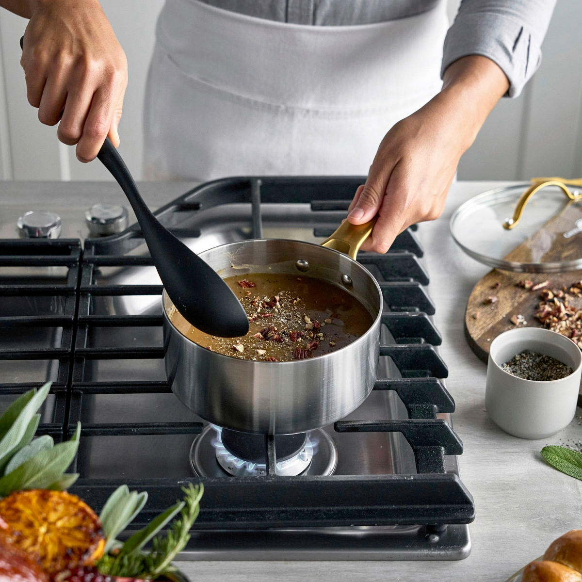 KOCHTOPFSET Padova Reserve 3-teilig  - Edelstahlfarben/Goldfarben, Basics, Glas/Metall - GreenPan