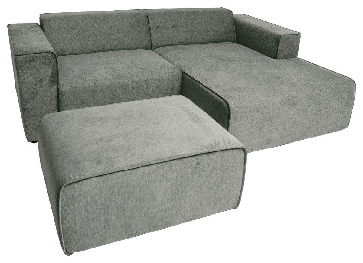 ECKSOFA Hellblau Struktur  - Schwarz/Hellblau, Design, Kunststoff/Textil (234/161cm) - P & B