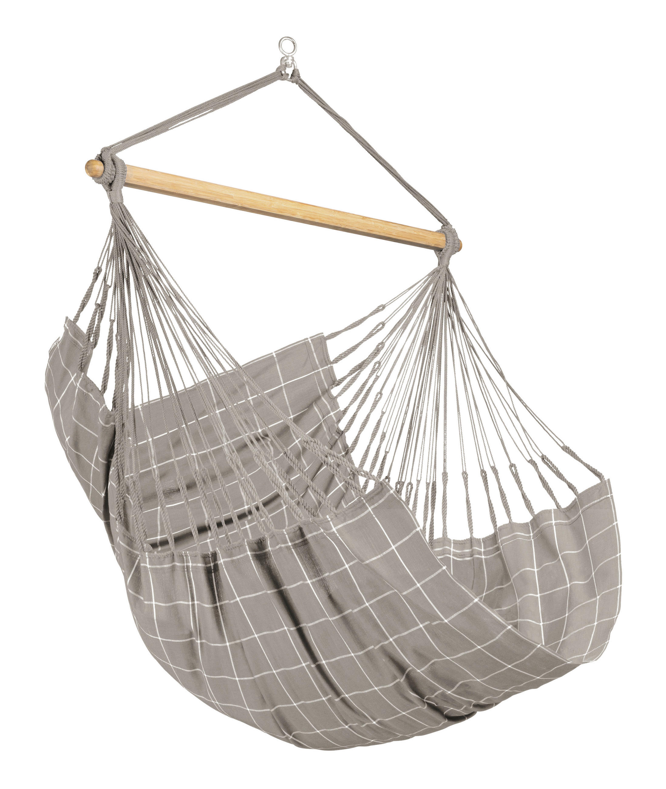 HÄNGESESSEL comfort outdoor 110/160/180 cm  - Hellgrau/Weiß, KONVENTIONELL, Holz/Textil (110/160/180cm) - La Siesta