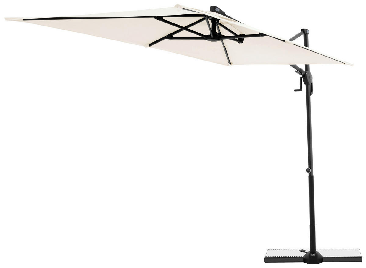 KONZOLNI SENČNIK - črna/naravne barve, Basics, kovina/tekstil (240/135cm) - Doppler