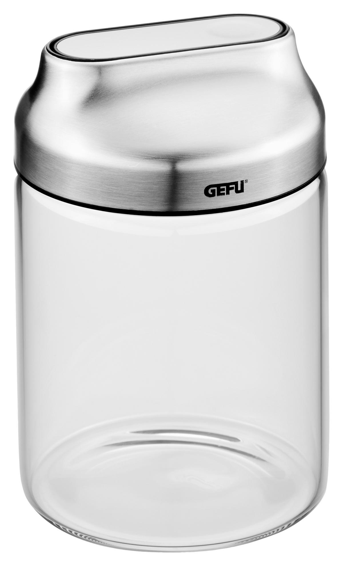 VORRATSDOSENSET  - Transparent/Silberfarben, Design, Glas/Kunststoff (24,2/12,3/17,5cm) - Gefu