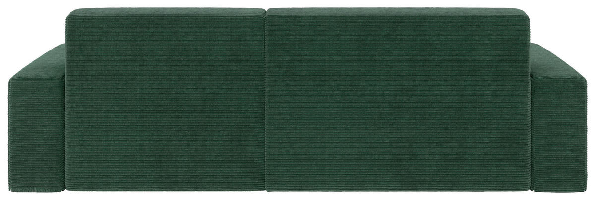 ECKSOFA in Cord Dunkelgrün  - Dunkelgrün/Schwarz, Modern, Kunststoff/Textil (246/162cm) - Trendmanufaktur