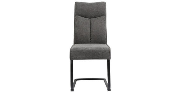 SCHWINGSTUHL in Eisen Webstoff - Schwarz/Grau, Design, Textil/Metall (44/102/64cm) - Novel