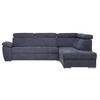 Ecksofa Dunkelblau Chenille  - Chromfarben/Dunkelblau, MODERN, Textil/Metall (270/230cm) - MID.YOU