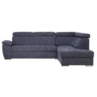 Ecksofa Dunkelblau Chenille  - Chromfarben/Dunkelblau, MODERN, Textil/Metall (270/230cm) - MID.YOU