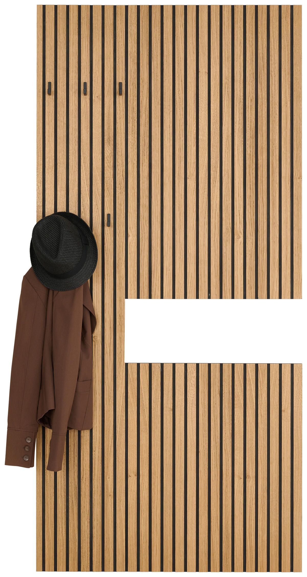 GARDEROBENPANEEL  in 90/192/1,8 cm  - Eichefarben, Design, Holz/Holzwerkstoff (90/192/1,8cm) - Dieter Knoll