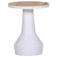 COUCHTISCH 35/35/43 cm rund Weiß, Eichefarben  - Eichefarben/Weiß, Design, Holz/Holzwerkstoff (35/35/43cm) - Landscape