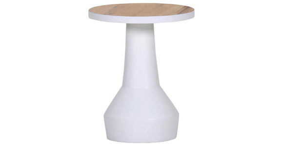 COUCHTISCH 35/35/43 cm rund Weiß, Eichefarben  - Eichefarben/Weiß, Design, Holz/Holzwerkstoff (35/35/43cm) - Landscape