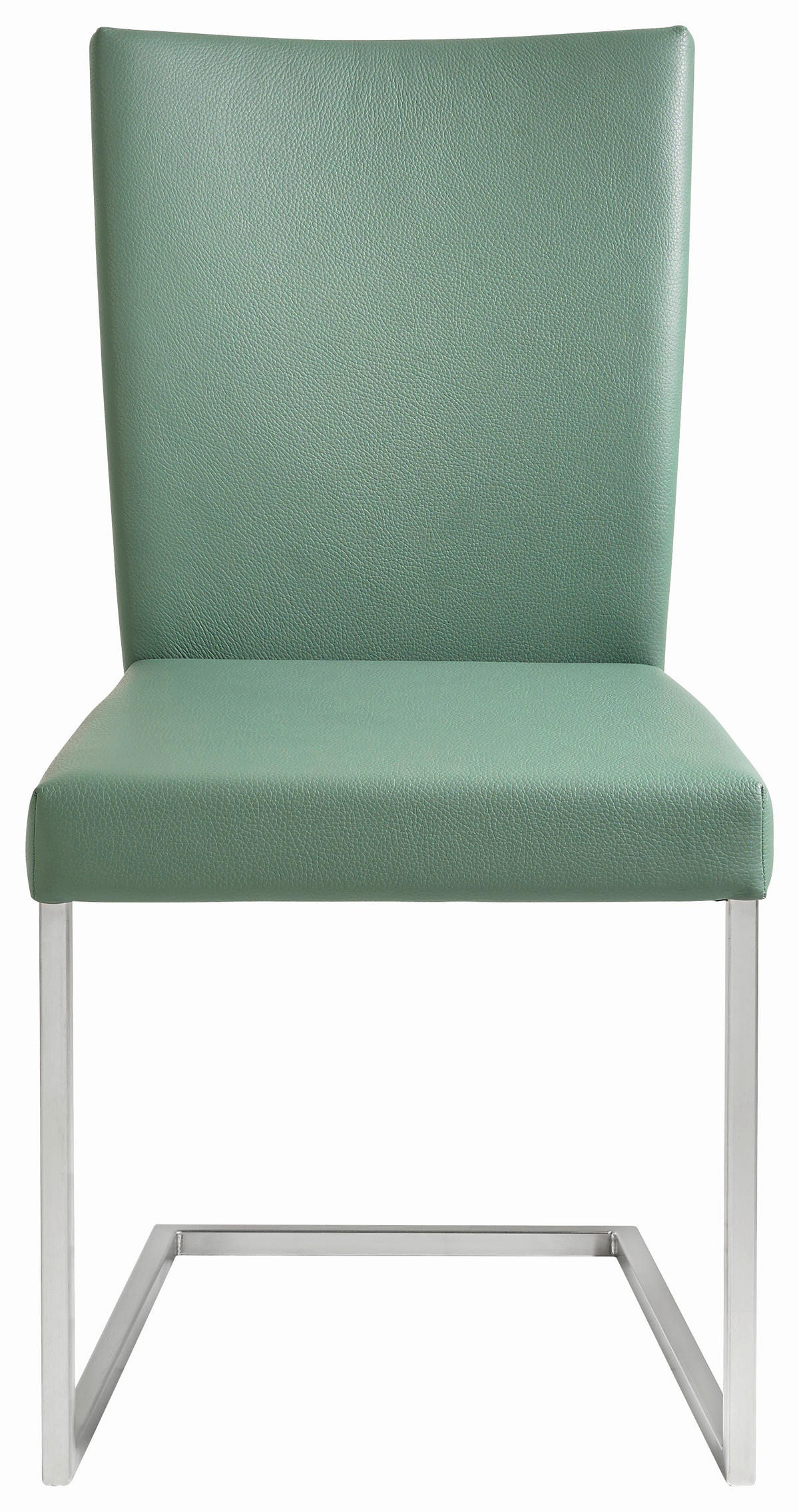 SCHWINGSTUHL  in Edelstahl Echtleder pigmentiert  - Edelstahlfarben/Grün, Design, Leder/Metall (48/90,5/63cm) - Bert Plantagie