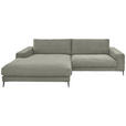 ECKSOFA Ottomane links  Grau Feincord  - Schwarz/Grau, Design, Textil/Metall (207/293cm) - Dieter Knoll