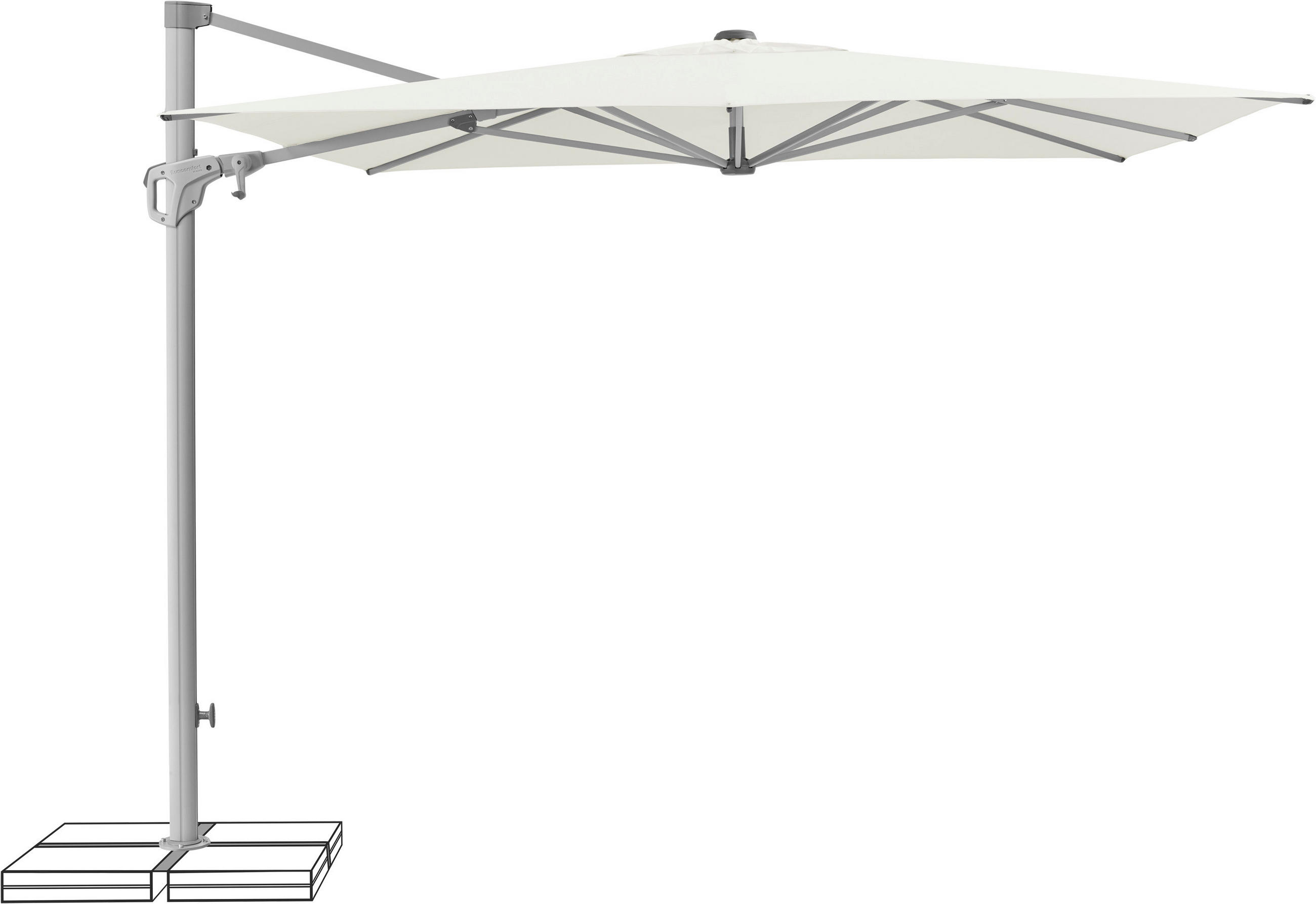 Suncomfort by Glatz Ampelschirm Natur, Silber 250x250 cm