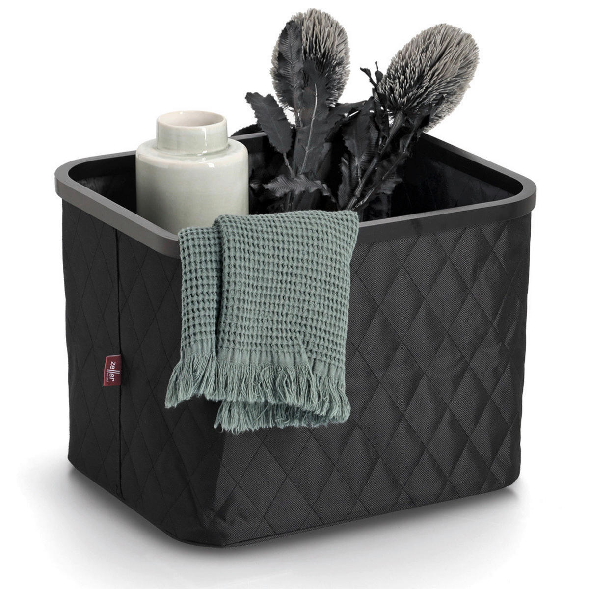 AUFBEWAHRUNGSBOX - Schwarz, Basics, Holz/Kunststoff (40.5/33/29,5cm) - Zeller Present