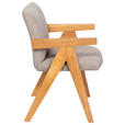 ARMLEHNSTUHL in Holz, Textil Grau  - Eichefarben/Grau, KONVENTIONELL, Holz/Textil (53,5/83/62cm) - Linea Natura