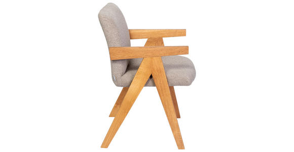 ARMLEHNSTUHL in Holz, Textil Grau  - Eichefarben/Grau, KONVENTIONELL, Holz/Textil (53,5/83/62cm) - Linea Natura