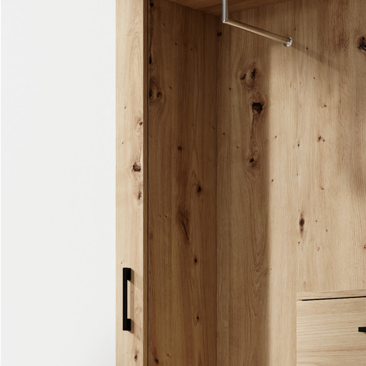 PREDSOBLJE  bijela, boje hrasta  - bijela/boje hrasta, Basics, drvni materijal (145/184/29cm)