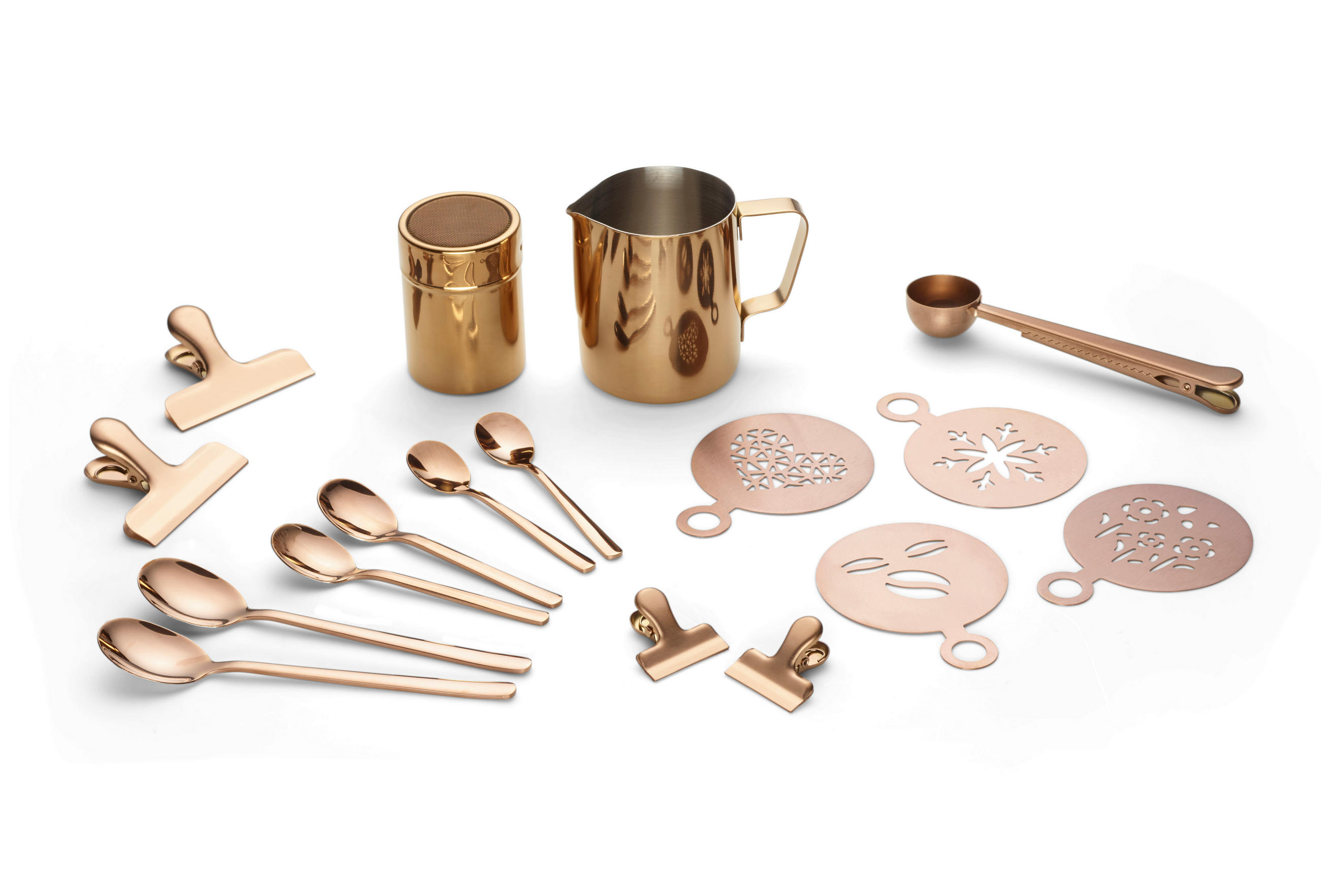 KAFFESET 23 delar  - kopparfärgad, Design, metall (10,5cm) - Echtwerk
