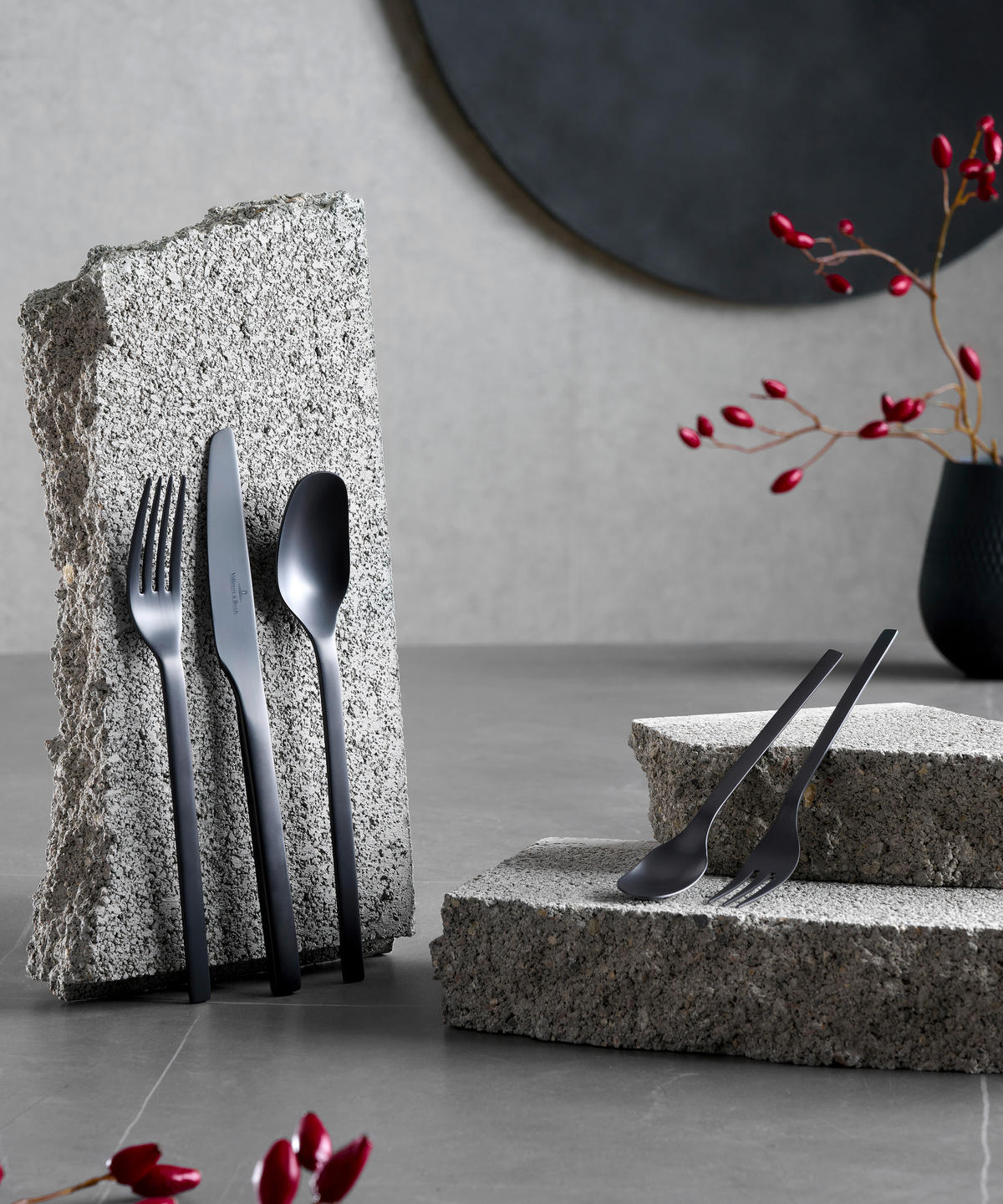 BESTECKSET MANUFACTURE ROCK  20-teilig  - Schwarz, Design, Metall - Villeroy & Boch