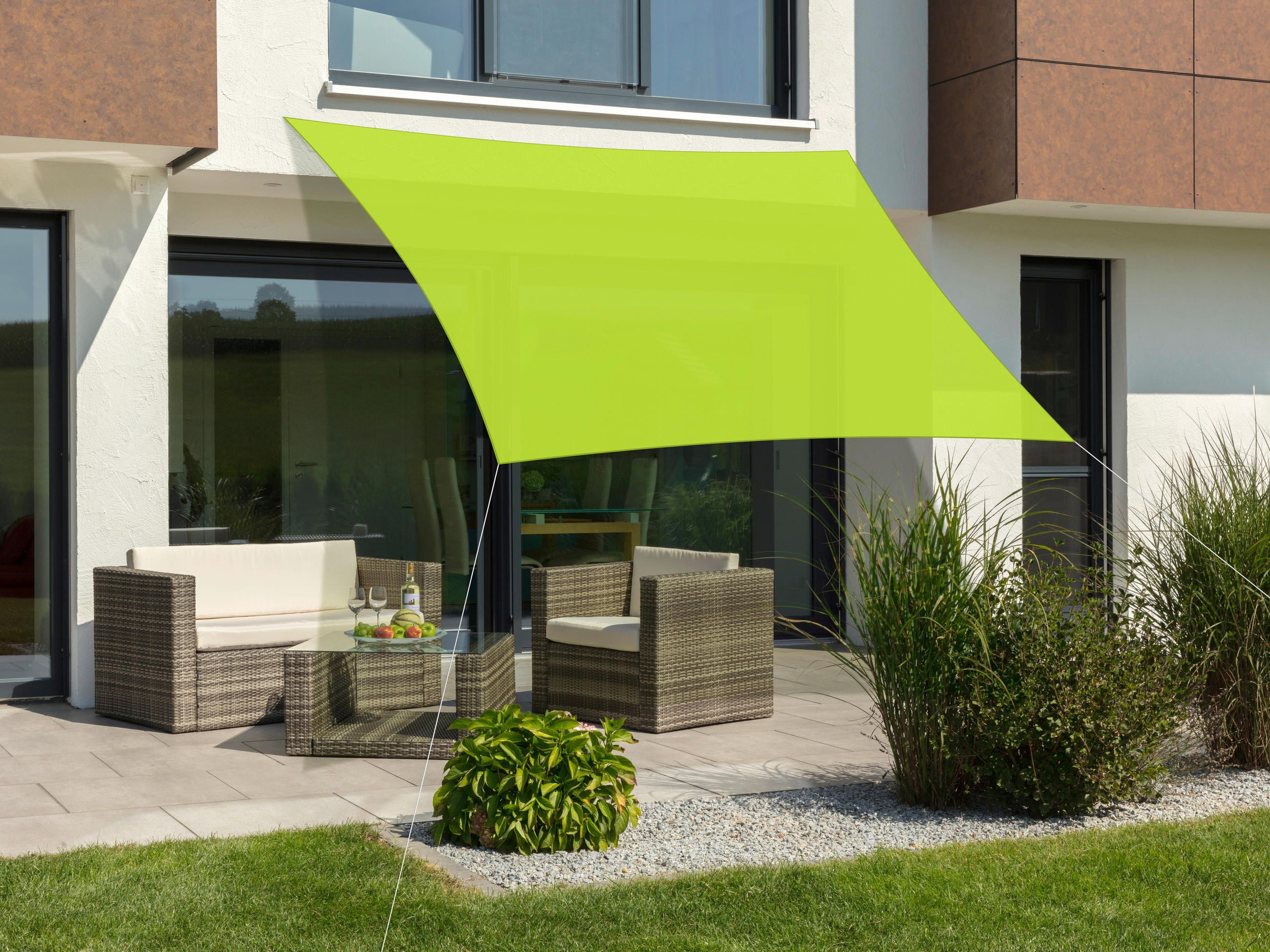 GARTENSONNENSEGEL - Hellgrün, Basics, Textil (360/0,3/360cm) - Schneider