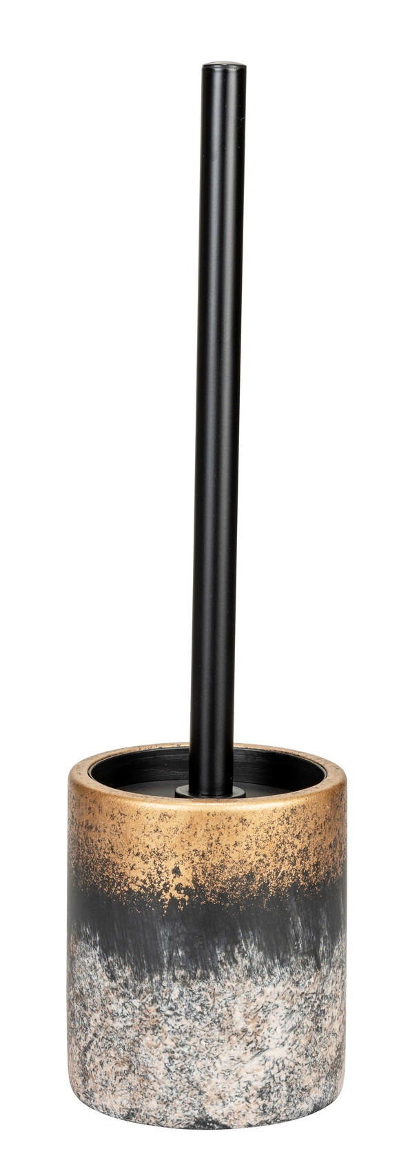 WC-BÜRSTENGARNITUR - Schwarz/Grau, Basics, Kunststoff/Stein (10/37/10cm) - Wenko