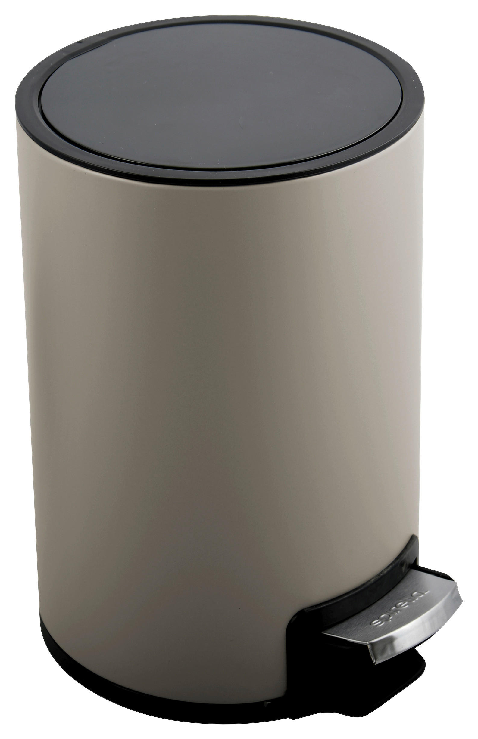 TRETEIMER 5 L  - Taupe/Schwarz, KONVENTIONELL, Kunststoff/Metall (20/25/30cm) - Spirella