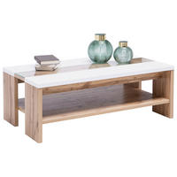 KLUB STOČIĆ 110/40/65 cm  bela, boja hrasta  - boja hrasta/bela, Moderno, staklo/pločasti materijal (110/40/65cm) - Hom`in