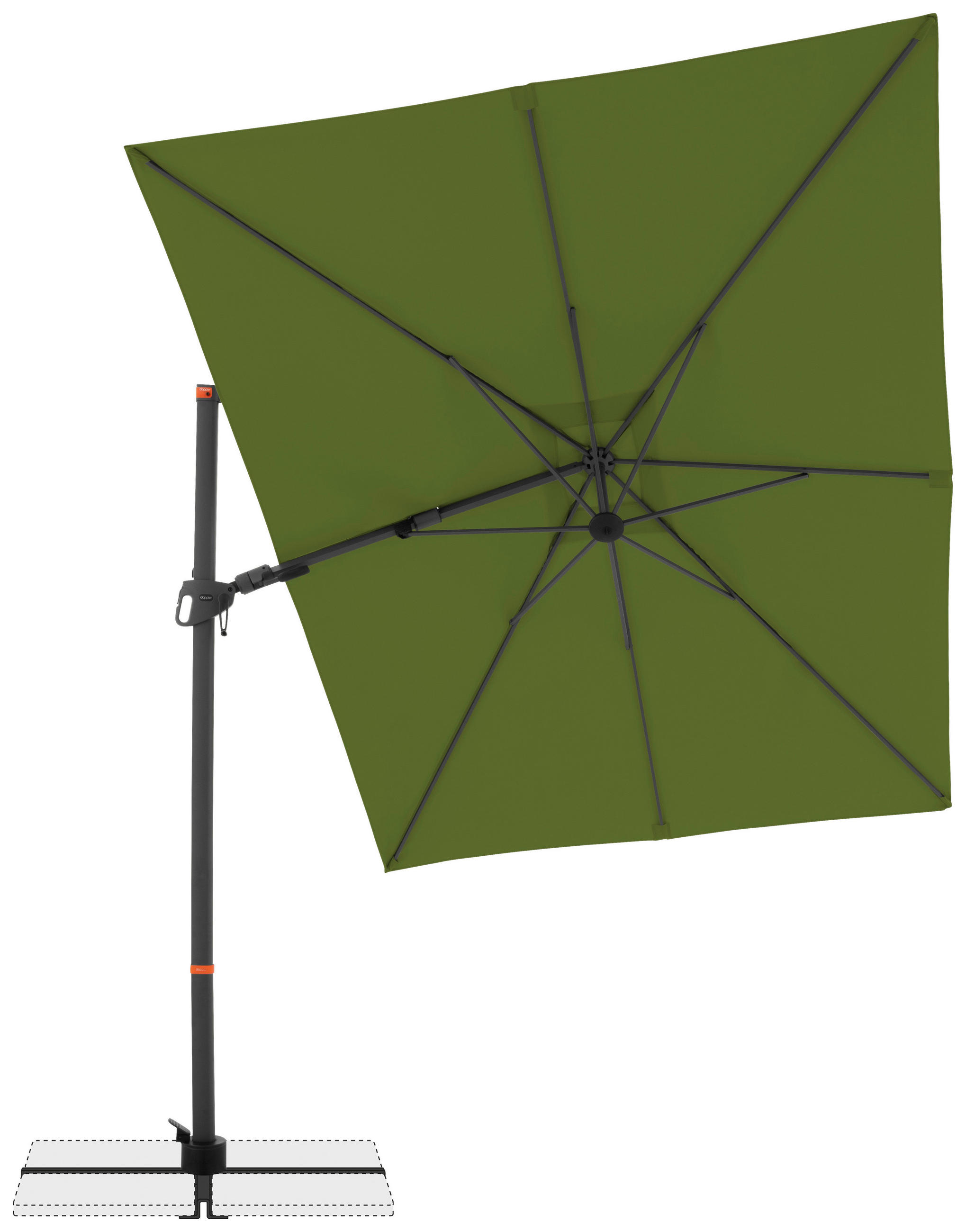 AMPELSCHIRM 300x240 cm  - Anthrazit/Grün, Basics, Textil/Metall (320/240cm) - Doppler