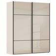 SCHWEBETÜRENSCHRANK 162/223/68 cm 2-türig Champagner  - Champagner/Schwarz, KONVENTIONELL, Glas/Holzwerkstoff (162/223/68cm) - Novel