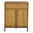 KOMMODE WABI  in 80/101/40 cm  - Eichefarben/Schwarz, Design, Holz/Holzwerkstoff (80/101/40cm) - Xora