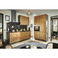 ECKKÜCHE 220/120 cm  in Graphitfarben, Schwarz, Eiche dunkel  - Eiche dunkel/Eichefarben, Design, Holzwerkstoff/Metall (220/120cm) - Xora