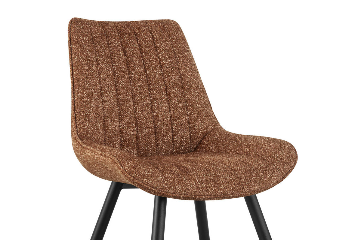 STUHL Leinenoptik Braun Pappel Sperrholz  - Schwarz/Braun, KONVENTIONELL, Holz/Textil (54/88/61,5cm) - MID.YOU