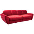 BIGSOFA Flachgewebe Rot  - Rot/Schwarz, MODERN, Kunststoff/Textil (290/96/113cm) - Cantus